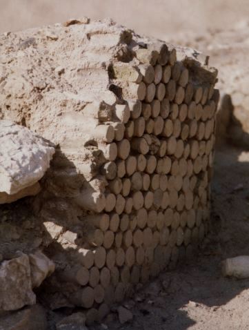 Clay cones on the facade of a Late Uruk temple in Uruk Clay cones on the facade of a Late Uruk temple in Uruk